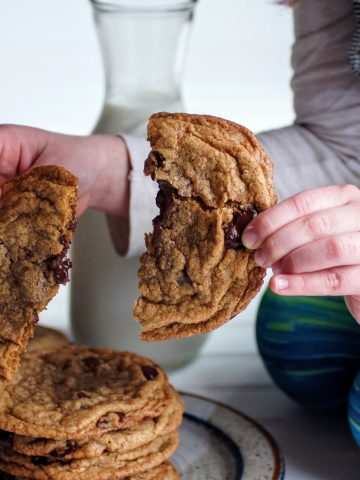 Soft, chewy bakery style chocolate chip cookies.