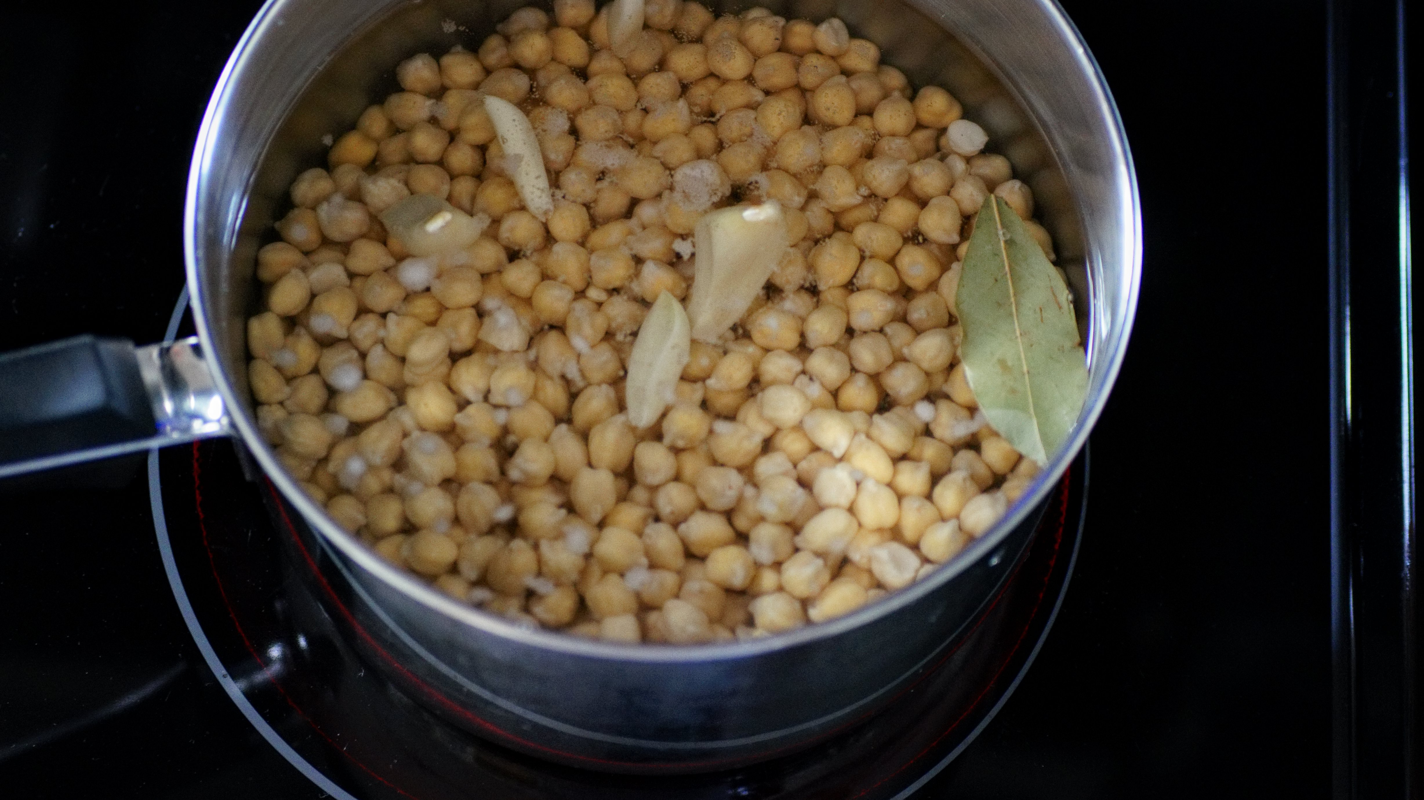 Boiling garbanzo beans
