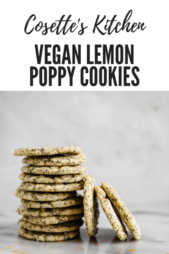 vegan, lemon, poppy, cookies