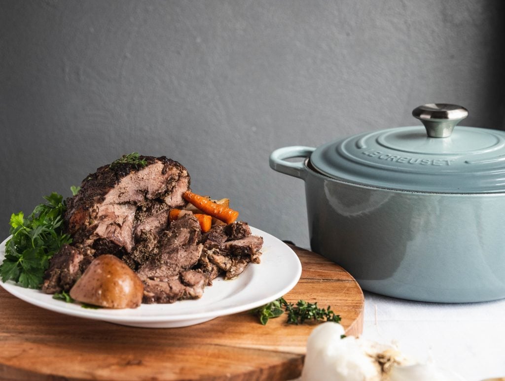 lamb, Easter, dutch oven, Lebanese, le creuset