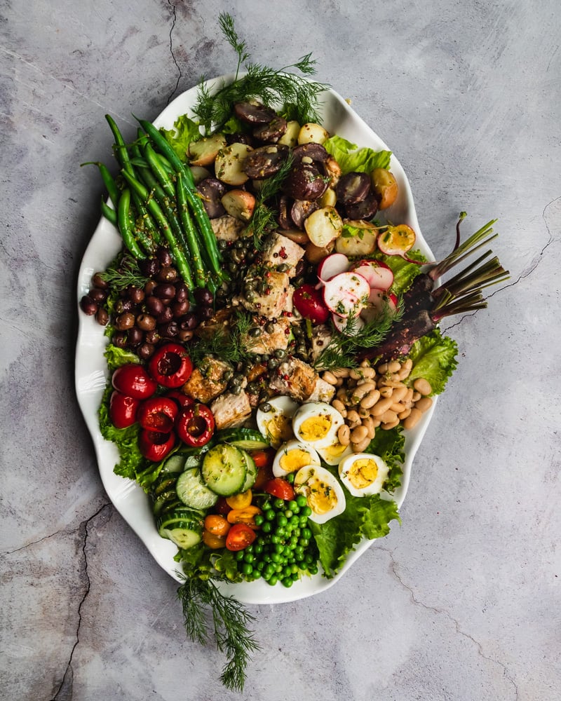 Nicoise, salad, fresh, summer, vegetables