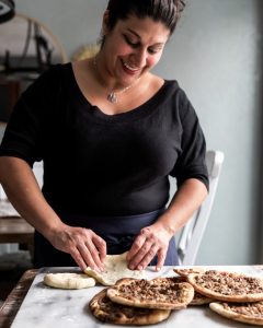 Woman making Sfeeha