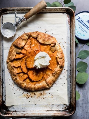 Persimmon Galette with ice cream