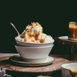 Ice cream with tahini caramel