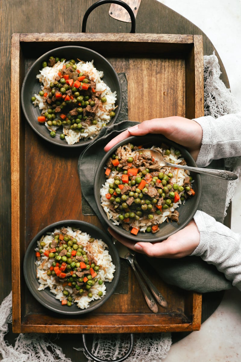 Lebanese Stew with Peas and Rice (bazella w riz)