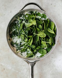 spinach in a pan