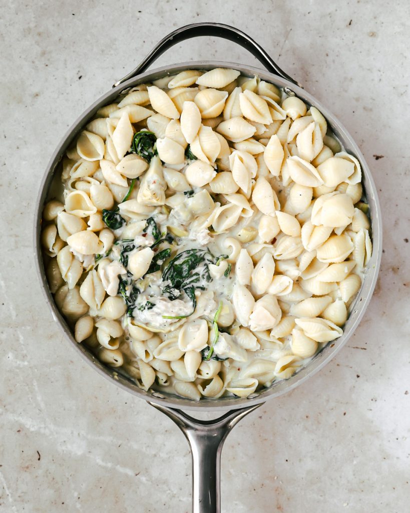 Spinach Artichoke Dip Pasta with Chicken Cosette's Kitchen