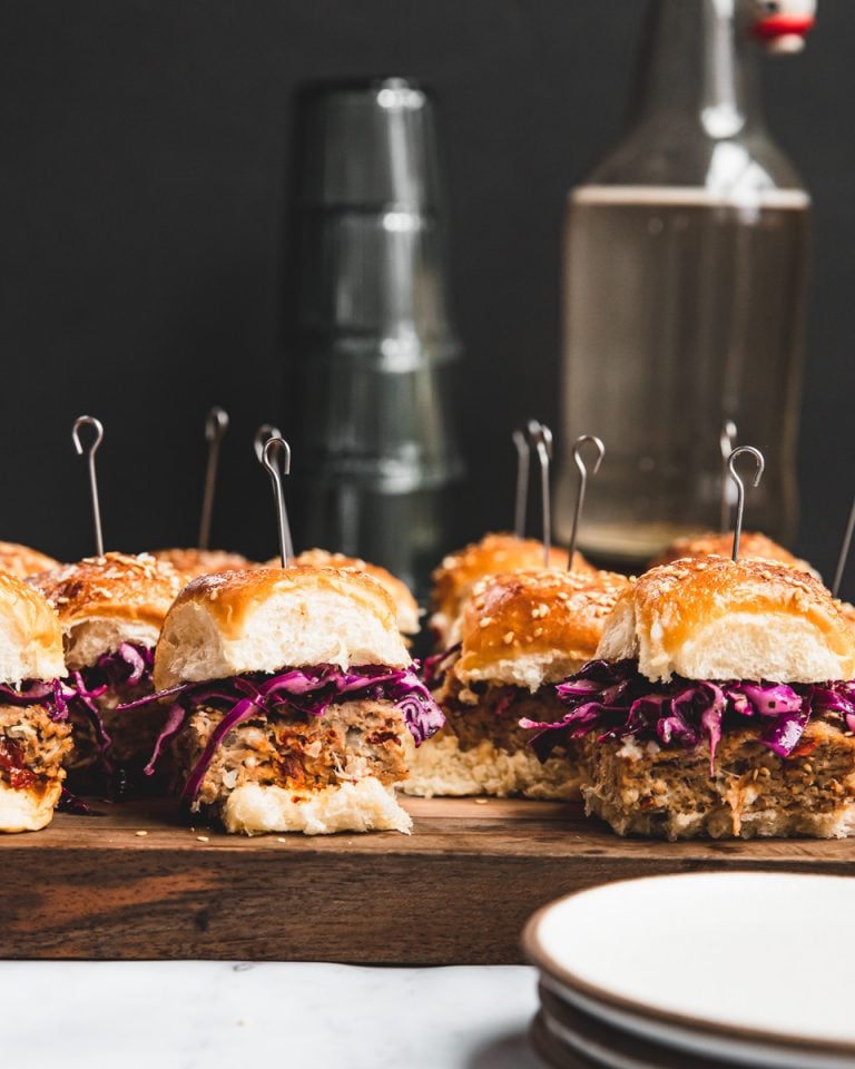 Easy Mediterranean Ground Turkey Burger Sliders Sheet Pan Method