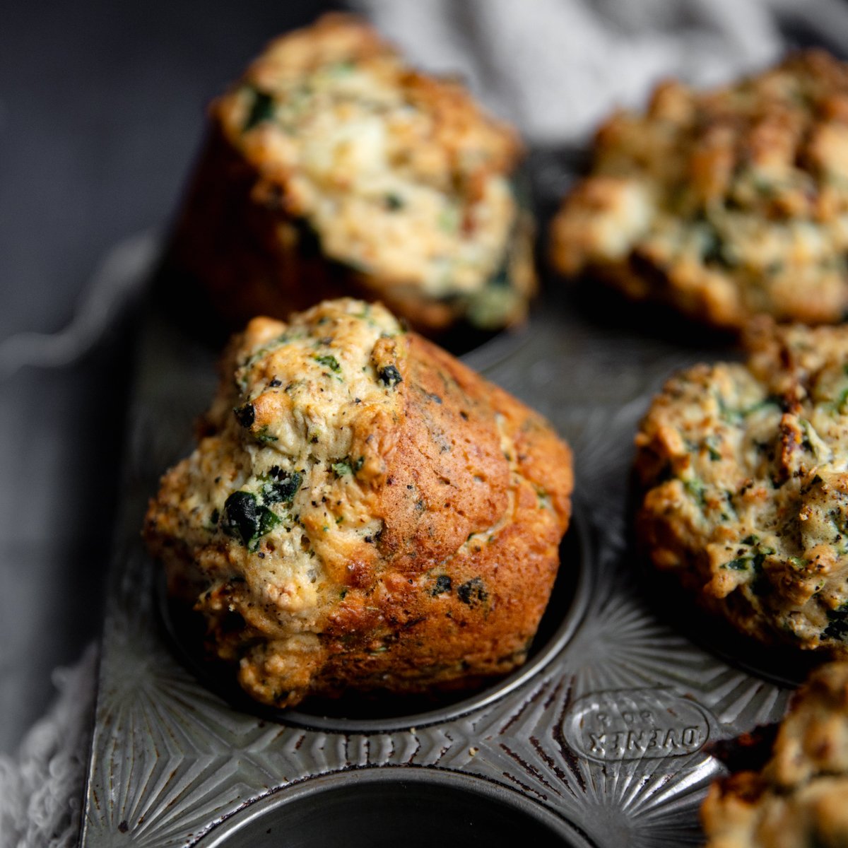 Mediterranean Savory Muffins {with feta, spinach} - Cosette's Kitchen