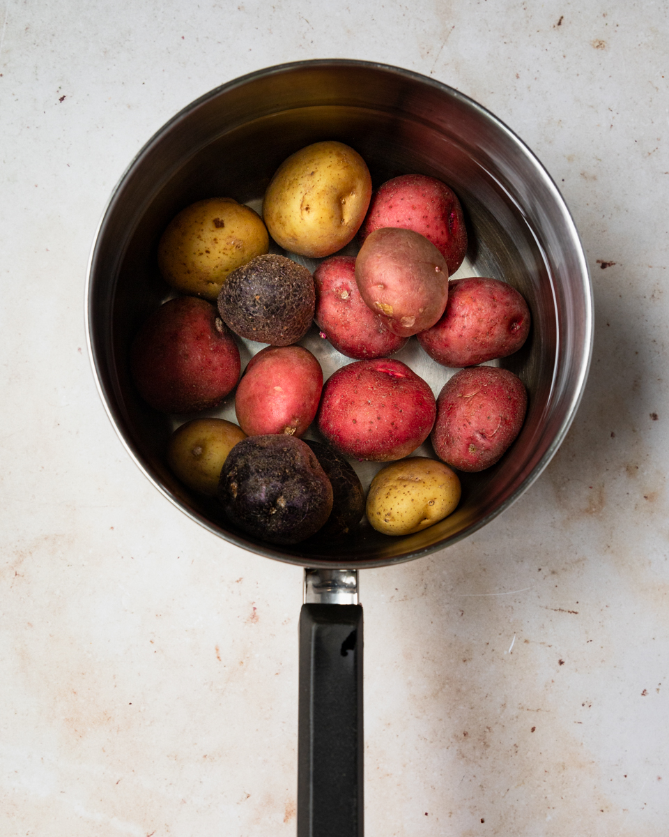 pot of potatoes in water