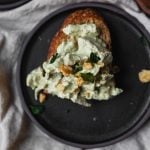 creamy chicken salad on toast